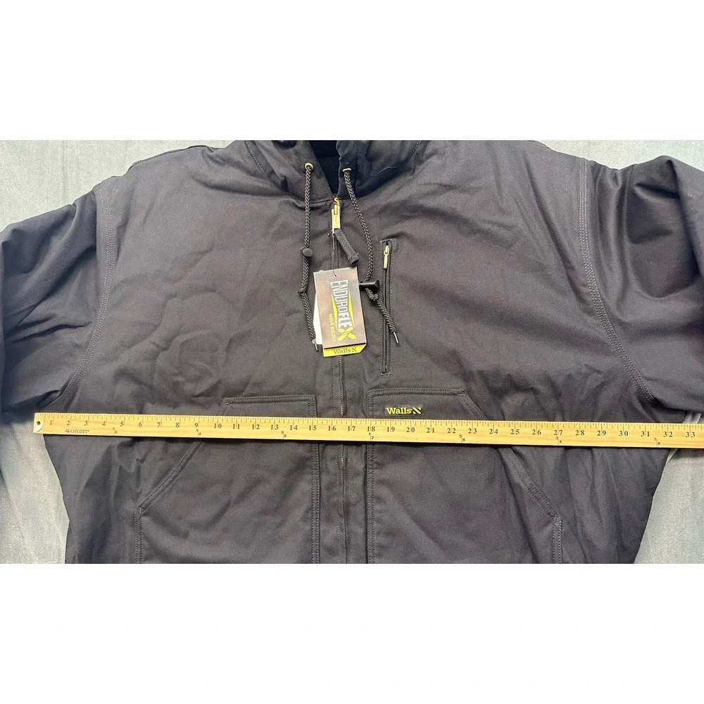 NEW Walls Insulated Hooded Duck Jacket Mens 3XL Heavyweight Black Canvas Winter
